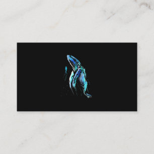 Skuba Diver Humpback Whale Swimming Diving Gift Visitkort