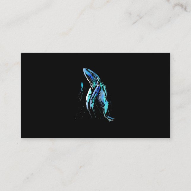 Skuba Diver Humpback Whale Swimming Diving Gift Visitkort (Framsida)