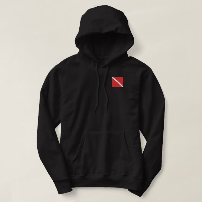 SKUBA DIVER INSTRUKTOR. DIVERS FLAGGA HOODIE (Design framsida)