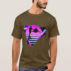 Skuba Diver och Shark Vaporware Retro 80s dykning T Shirt