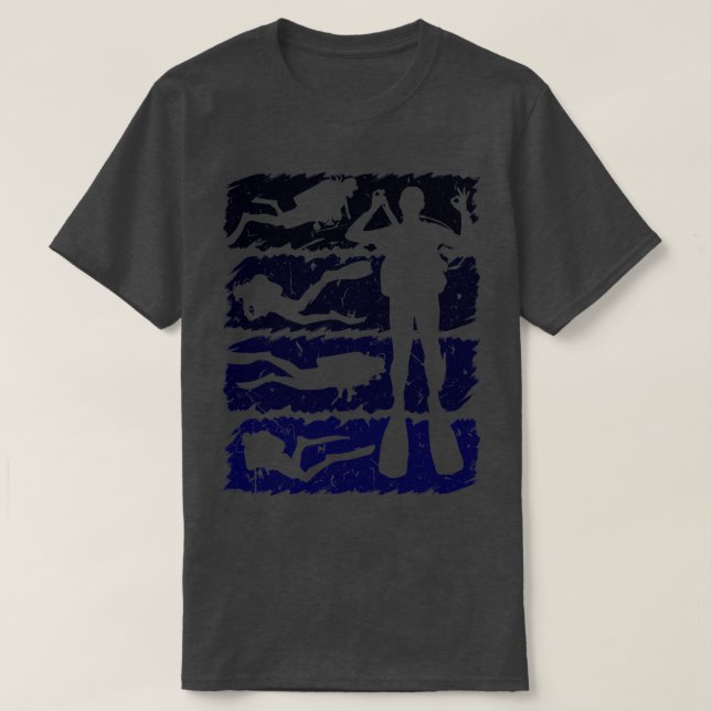 Skuba Diver Retro Diving Ocean T Shirt (Design framsida)