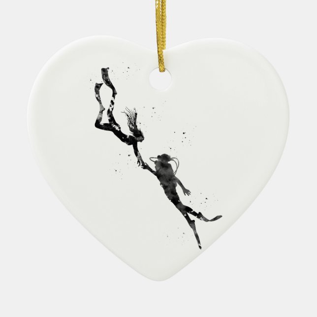 Skuba Divers Julgransprydnad Keramik (Framsidan)