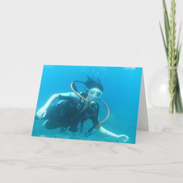 Skuba Girl Greeting Cards Kort (Framsida)