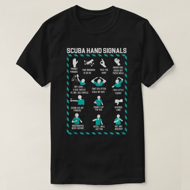 Skuba Hand Signals Team Diver Hand Sign Funny Dive T Shirt (Design framsida)