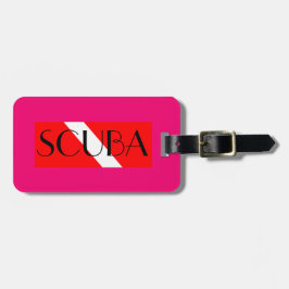 SKUBA LUGGAGE TAG DIVING RED FLAGGA/NITROX ROSA BAGAGEBRICKA