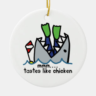Skuba Tastes Chicken Shark Julgransprydnad Keramik