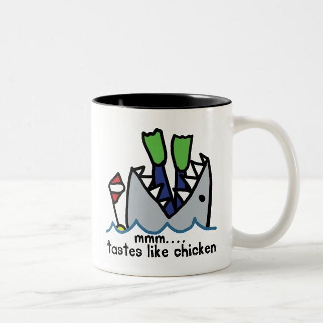 Skuba Tastes Chicken Shark Två-Tonad Mugg (Höger)