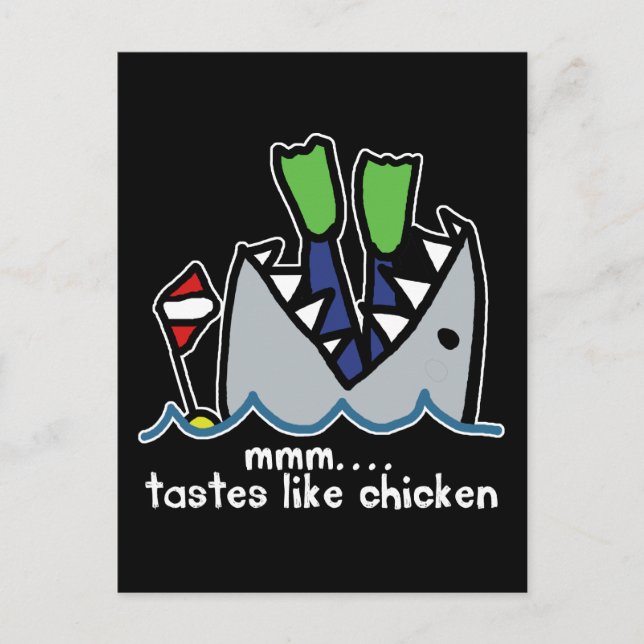 Skuba Tastes Chicken Shark Vykort (Framsida)
