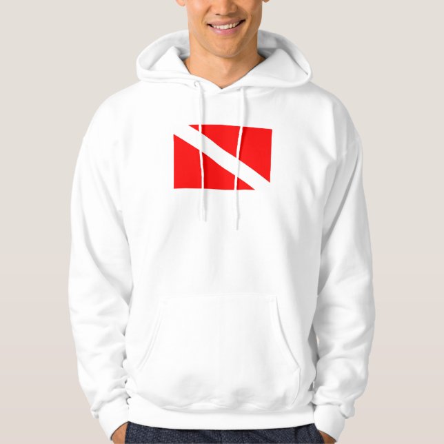 Skubdykare med röd diagonal flagga-symbol hoodie (Framsida)