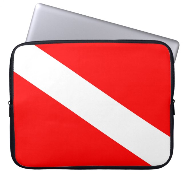 Skubdykare med röd diagonal flagga-symbol laptop fodral (Framsidan)