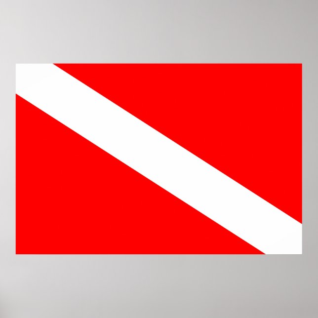 Skubdykare med röd diagonal flagga-symbol poster (Framsidan)