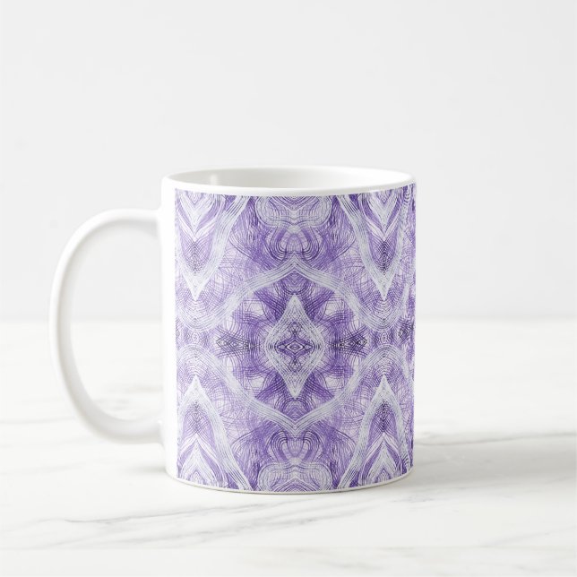 Skugg Lila Abstrakt Akvarellkonst Kaffemugg (Vänster)