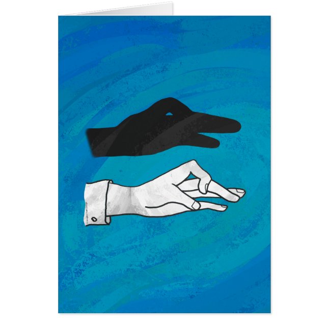 Skugga Anka på blå Hälsningskort (Framsidan)