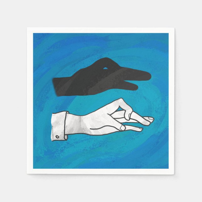 Skugga Anka på blå Pappersservett (Framsidan)