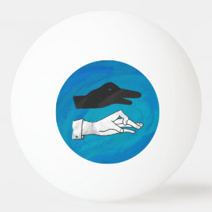 Skugga Anka på blå Pingisboll