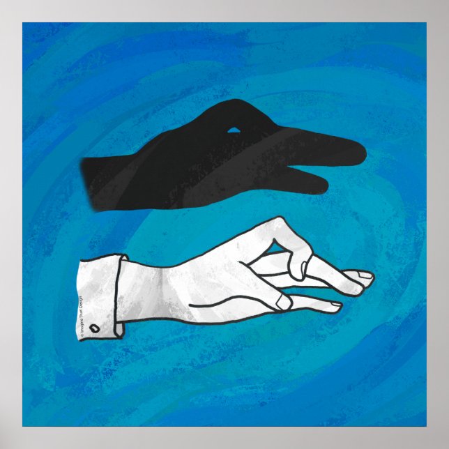 Skugga Anka på blå Poster (Framsidan)