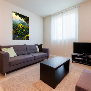 Skugga av solblommor   AI Art Poster