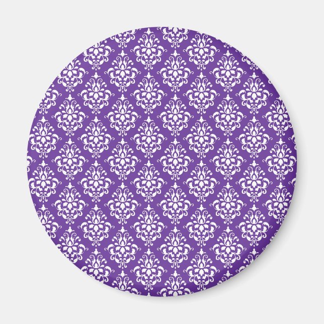 Skugga för vit Vintage för mörk Lila 1 Magnet (Framsidan)