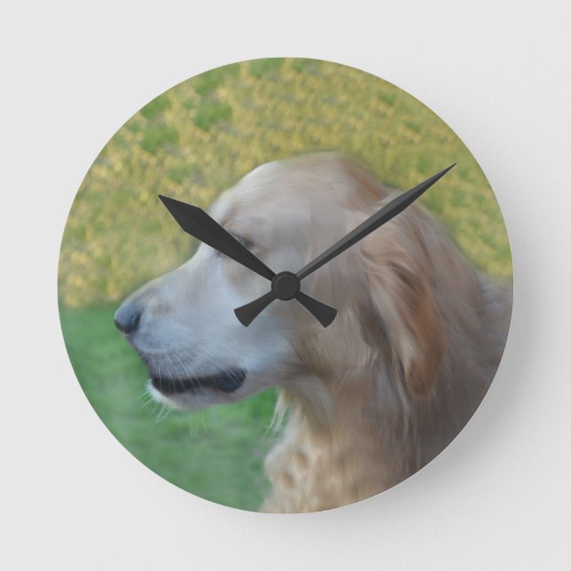Skugga, Golden Retriever Rund Klocka (Framsida)