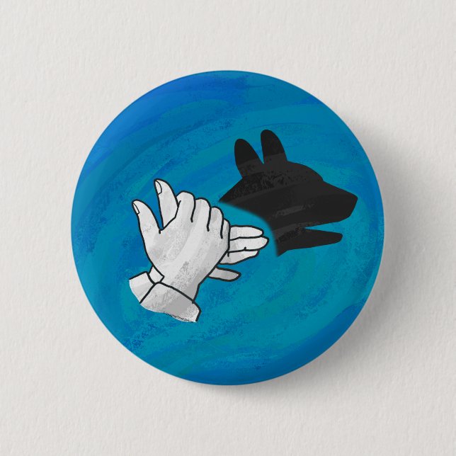 Skugga, Hund på blå Knapp (Framsida)