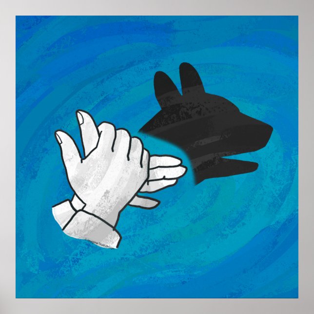 Skugga, Hund på blå Poster (Framsidan)