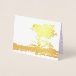 Skugga i träd i olja folierat kort