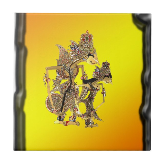 Skugga indonesiska dockor kakelplatta (Framsidan)