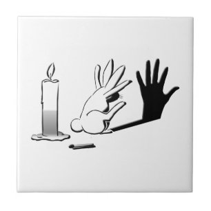 Skugga kanin vid LightIllusions.com Kakelplatta