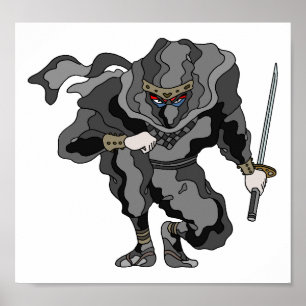 Skugga lurar i mörkret. Cyber-ninja. Poster