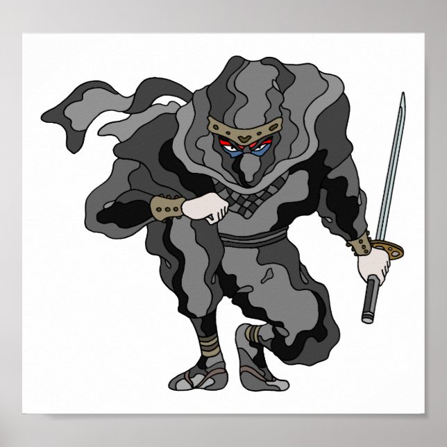 Skugga lurar i mörkret. Cyber-ninja. Poster (Framsidan)