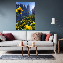 Skugga med solblommor | AI Art Poster