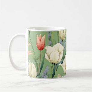 Skugga med tulpaner och Wildblommor Kaffemugg