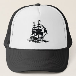 Skugga segelfartyg - Vintage Ocean Illustration Keps