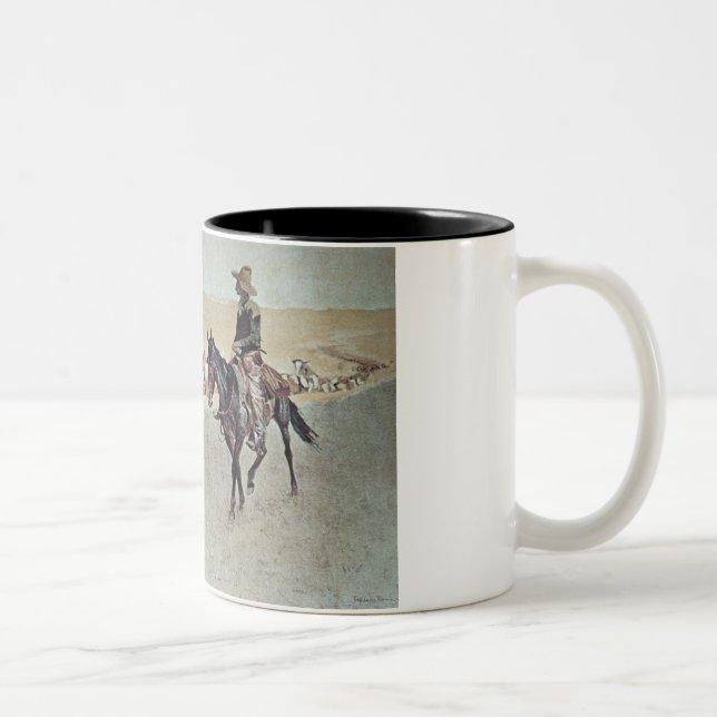 Skugga Texas Longhorns (olja på kanfas) Två-Tonad Mugg (Höger)