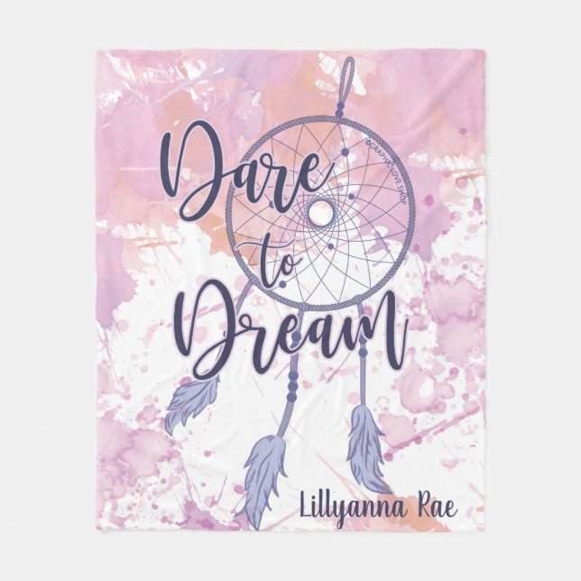 Skugga till Dream Watercolor Dreamcatcher-Personli Fleecefilt (Framsidan)