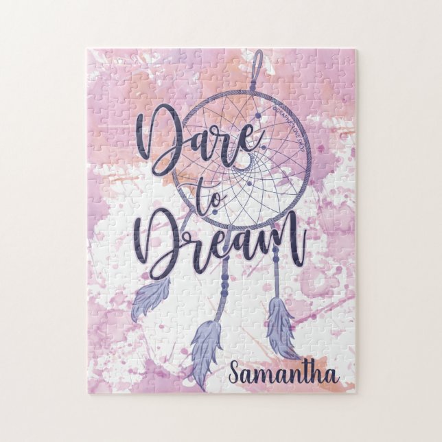 Skugga till Dream Watercolor Dreamcatcher-Personli Pussel (Vertikal)