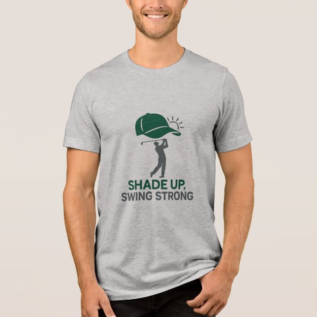 Skugga uppåt, sväng med stark Coola, golfkap T Shirt (Framsida)