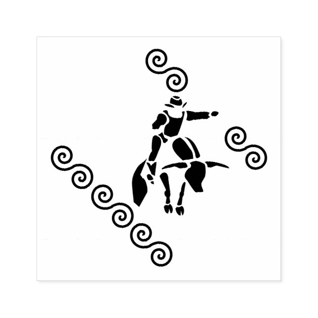 Skugga ut från en Bulls Rider Stämpel (Tryck)