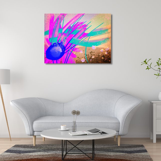 Skugga vid solnedgång - Abstrakt Fototryck (Living room decorated with fantabuloustef artwork Meadow at sunset.)