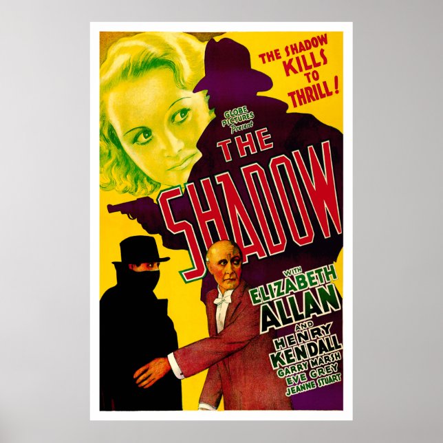 Skugga - Vintage 1933-filmen Poster (Framsidan)