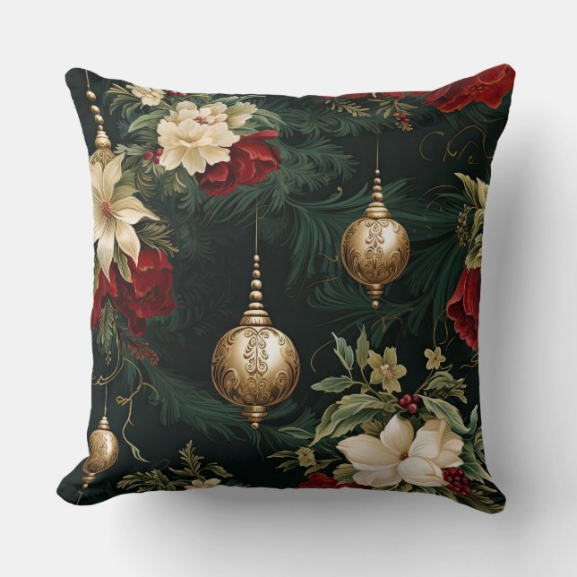 Skuggad Balljul jul Botaniskt Kudde (Framsida)