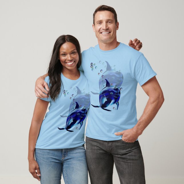 Skuggad blå delfinT-Shirt Tee Shirt (Unisex)