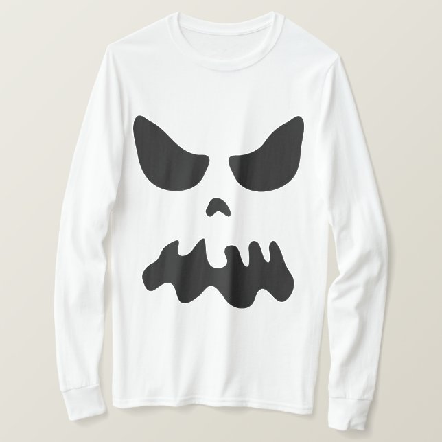 Skuggad Halloween fest-kostumskjorta för spökskall T Shirt (Design framsida)