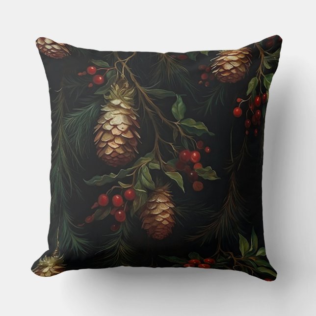 Skuggad julklapp botaniskt kudde (Framsida)