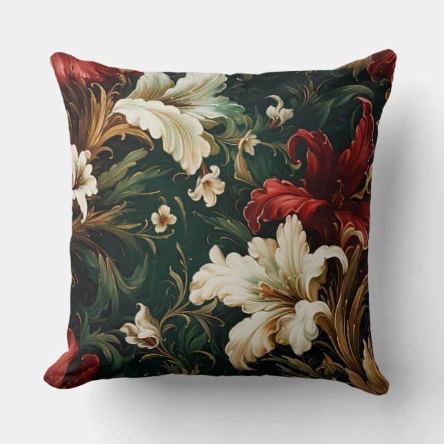 Skuggad julklapp botaniskt kudde (Framsida)