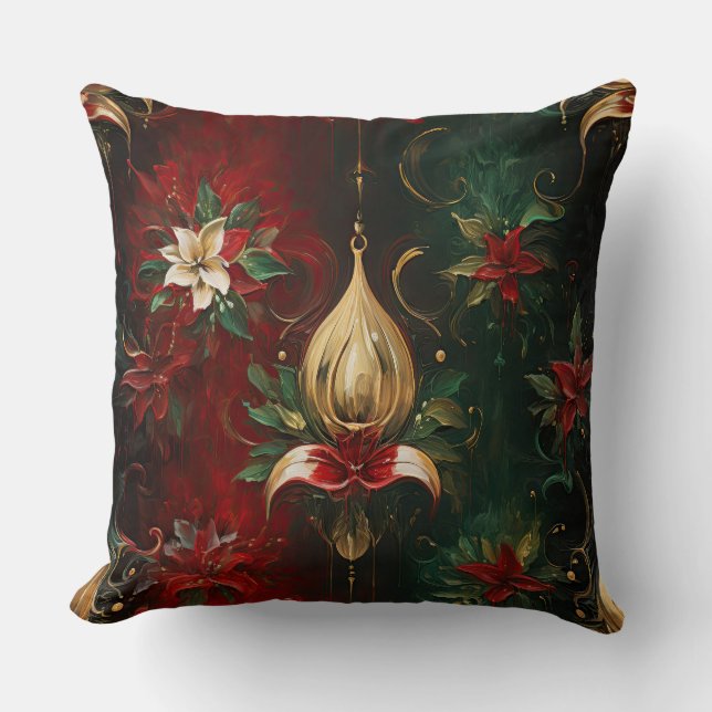 Skuggad julklapp botaniskt kudde (Framsida)