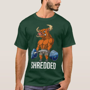 Skuggad OX-lyftande väggignande avlyftande gym T Shirt