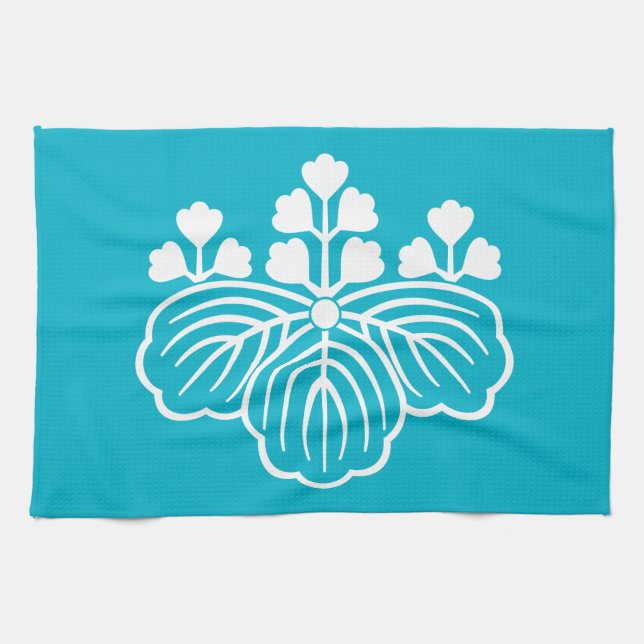 Skuggad paulownia med 5&3 blommor kökshandduk (Horisontell)