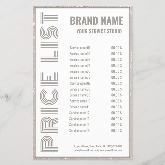 Skuggad Pris listfälla för Gräns Beauty Salon Flygblad (Framsidan)