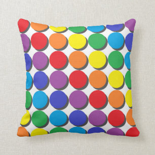 Skuggad regnbågepolka dots kudde